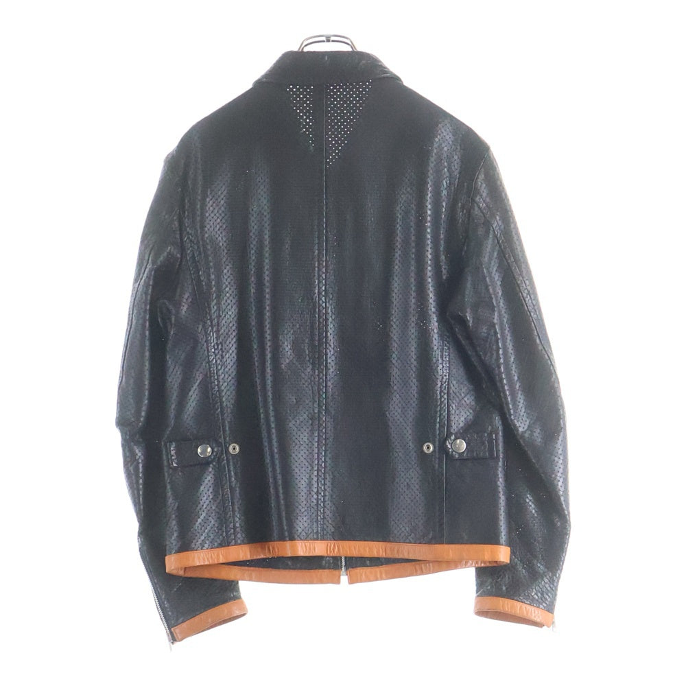 COMME des GARCONS HOMME(コムデギャルソンオム) パンチングレザージャケット ジップアップジャケット HJ-100820 ブラック