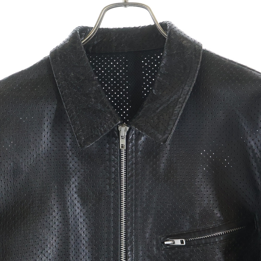 COMME des GARCONS HOMME(コムデギャルソンオム) パンチングレザージャケット ジップアップジャケット HJ-100820 ブラック