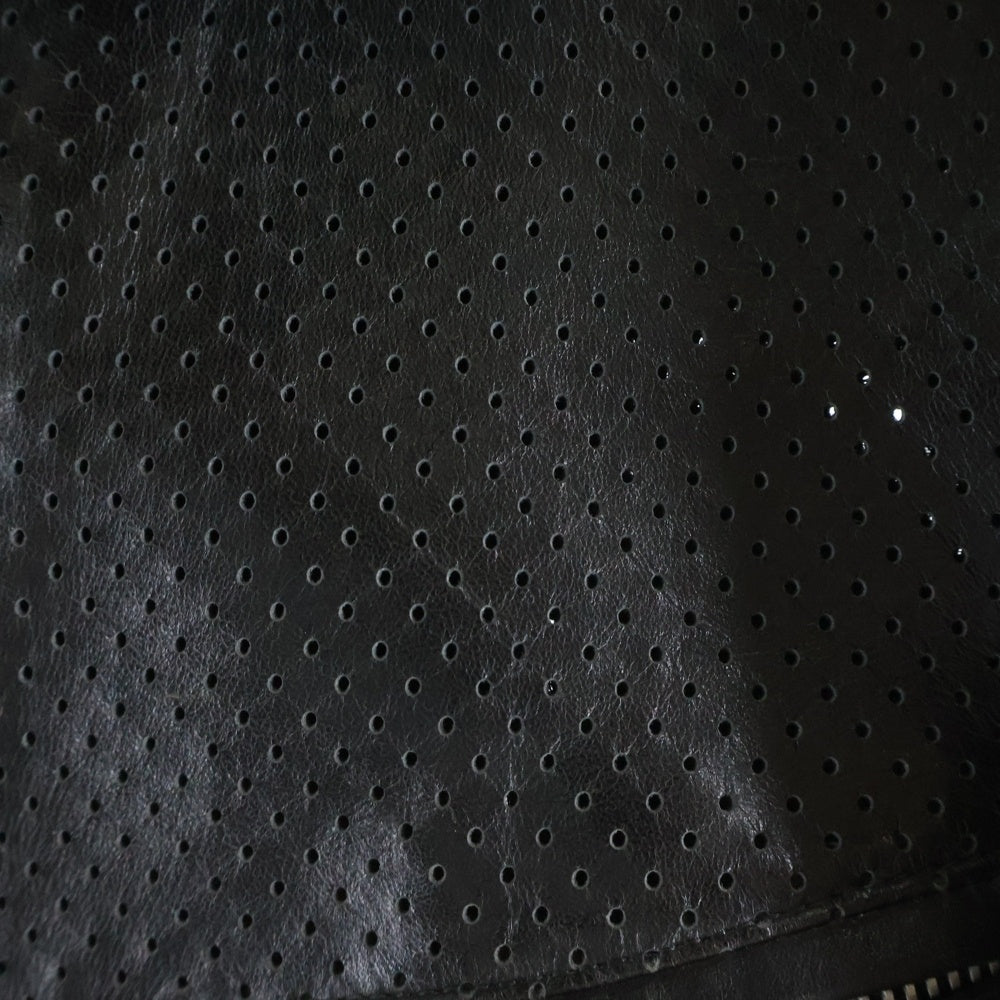 COMME des GARCONS HOMME(コムデギャルソンオム) パンチングレザージャケット ジップアップジャケット HJ-100820 ブラック