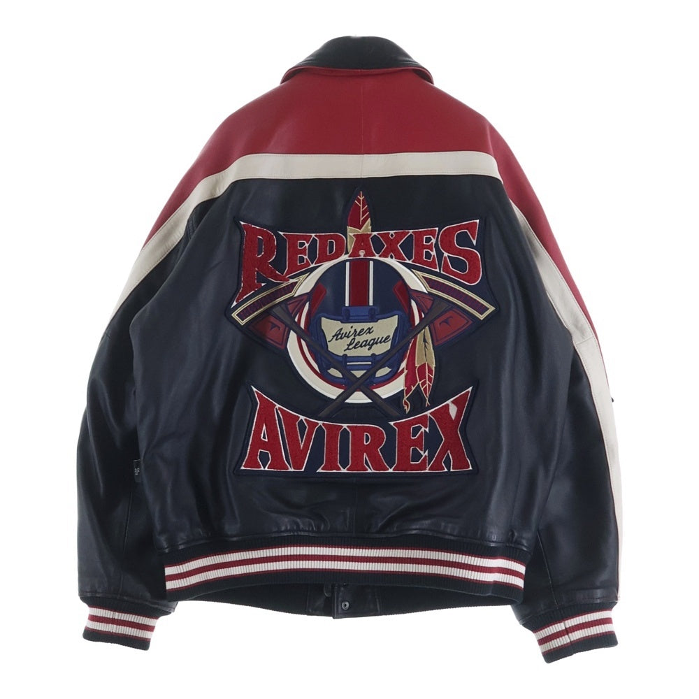 AVIREX(アヴィレックス) VARSITY JACKET RED AXES バーシティジャケット レッドアクシズ レザージャケット 783-5150012 ブラック/レッド