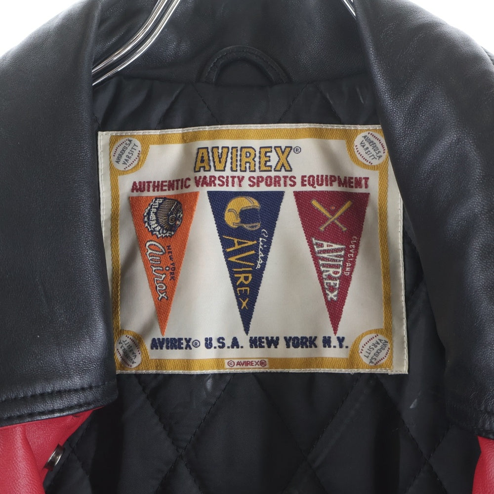 AVIREX(アヴィレックス) VARSITY JACKET RED AXES バーシティジャケット レッドアクシズ レザージャケット 783-5150012 ブラック/レッド
