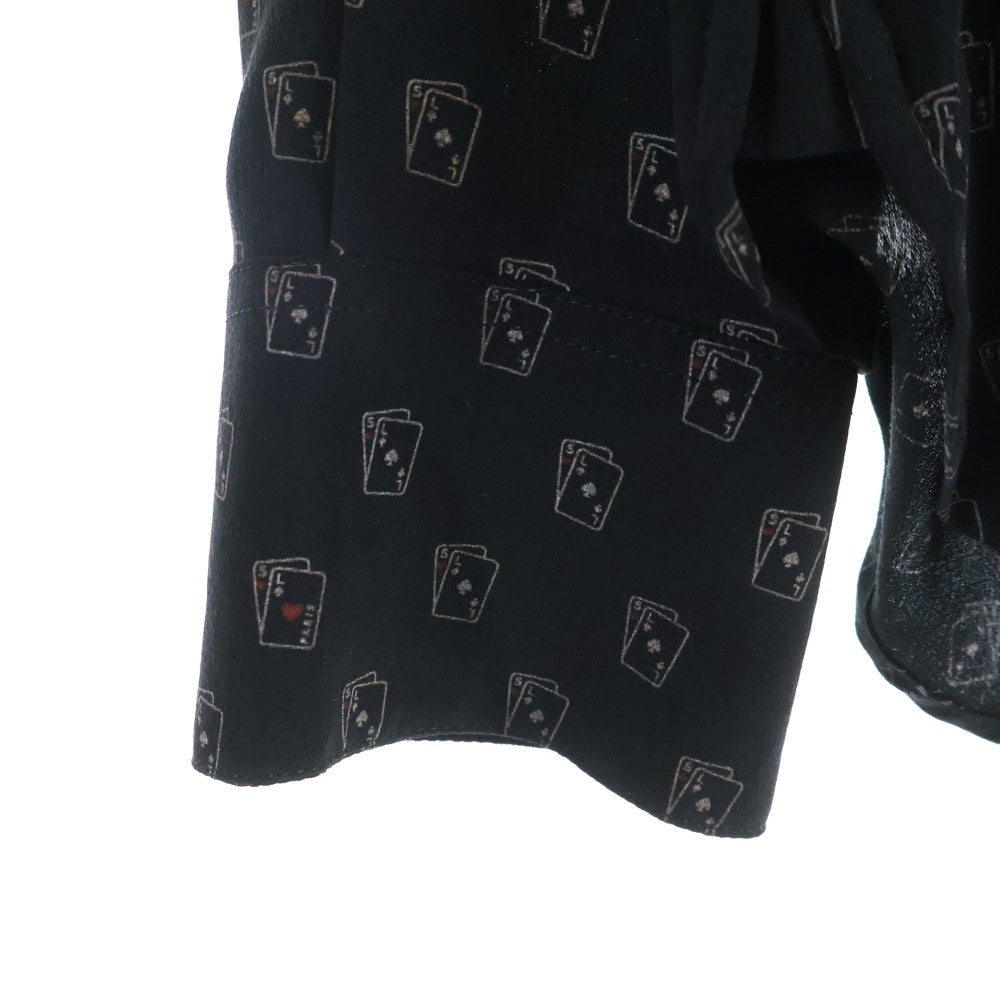 SAINT LAURENT PARIS(サンローランパリ) 18AW トランプ総柄 長袖シャツ ブラック 528009 Y317T