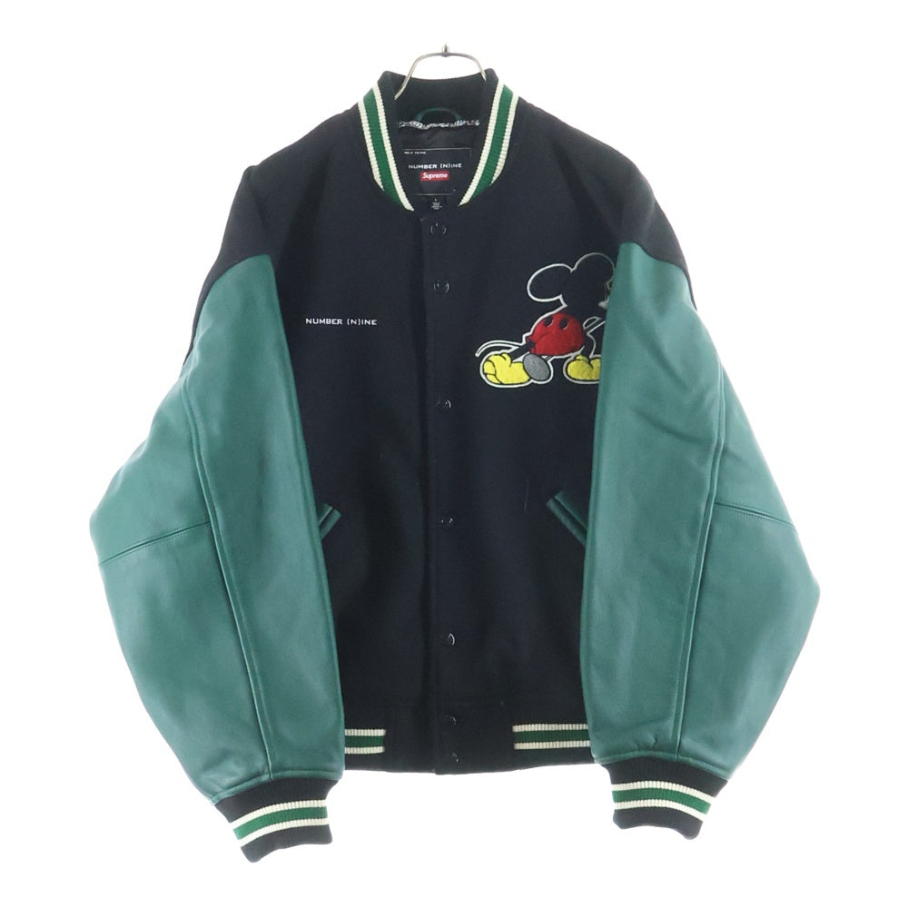 SUPREME(シュプリーム) 25AW × Number (N)ine Mickey Mouse Varsity Jacket ナンバーナイン ミッキーマウス パッチ バーシティジャケット ブルゾン ブラック