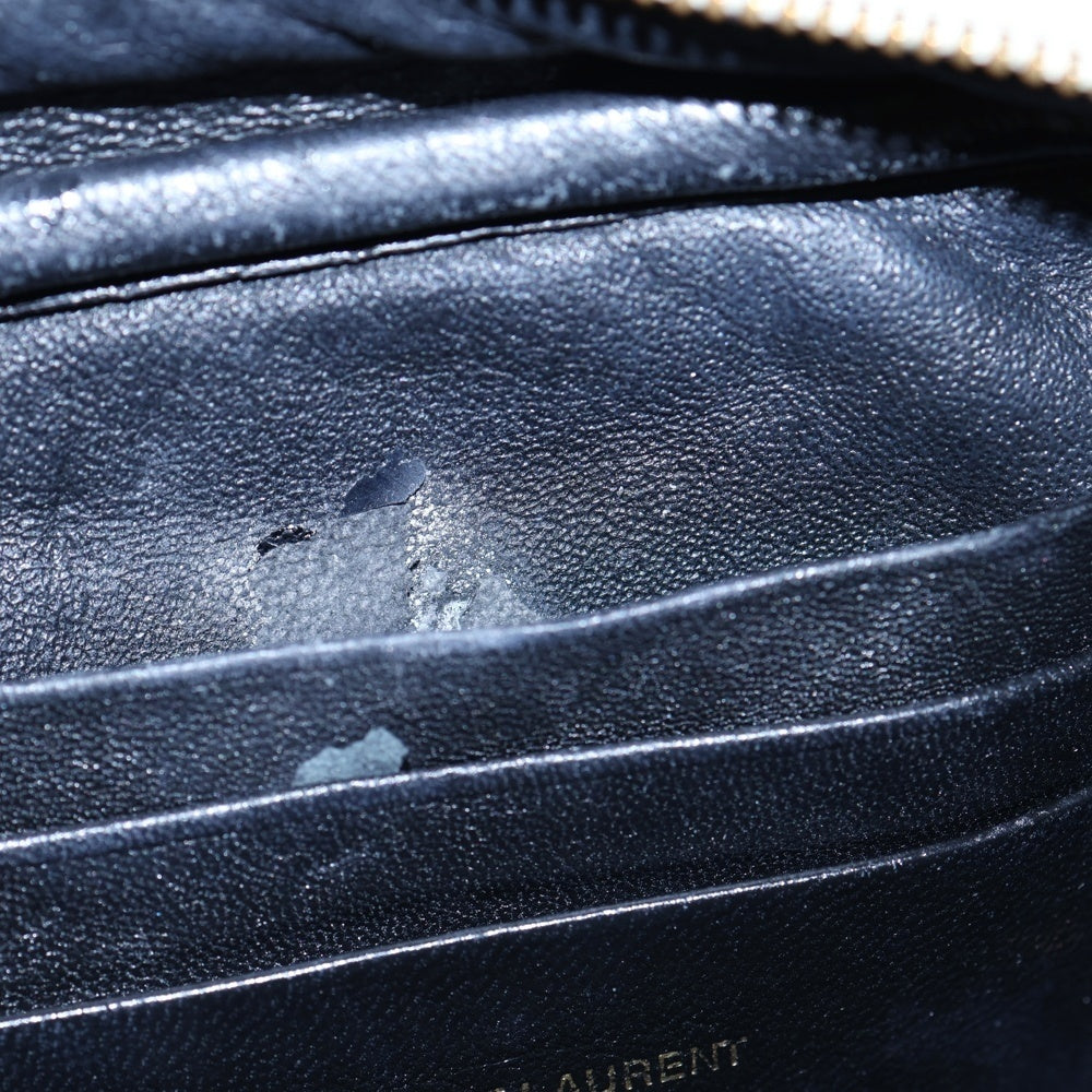 YVES SAINT LAURENT(イヴサンローラン) LOU カメラバック ロゴ金具 キルティングレザーショルダーバック ホワイト/ゴールド MAL612579 レディース