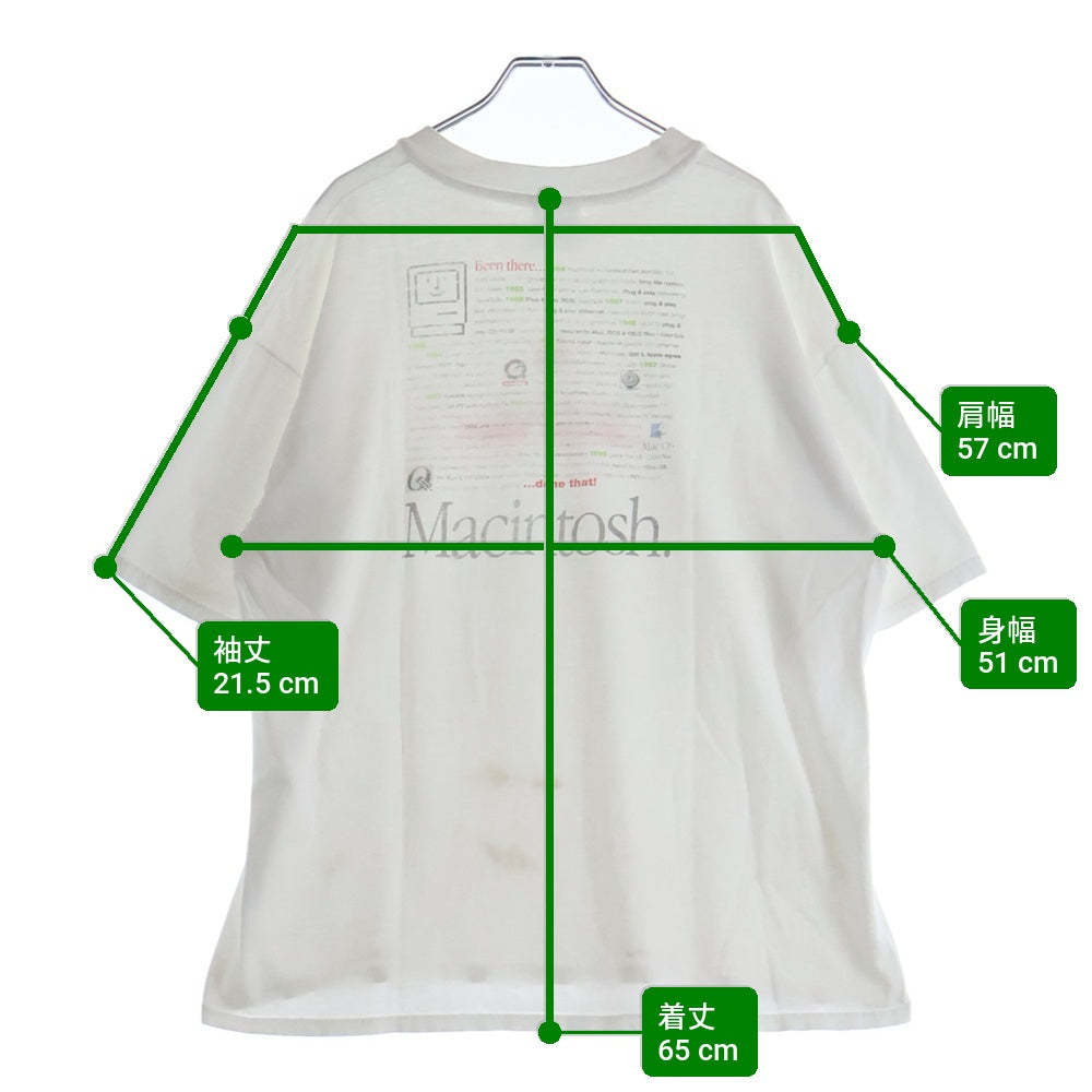 VINTAGE(ヴィンテージ) 90s Apple Been There アップル フロントプリント半袖Tシャツ ホワイト