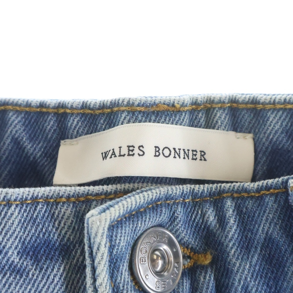 Wales Bonner(ウェールズ ボナー) 24SS クロシェサイドストライプ デニムパンツ インディゴ 52-04-42-04180