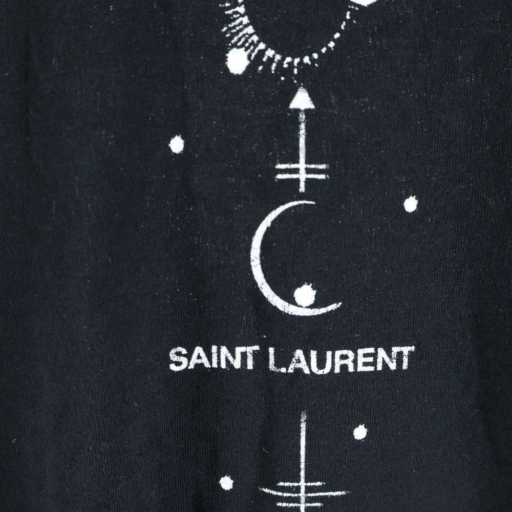 SAINT LAURENT PARIS(サンローランパリ) 20SS フロントプリント 半袖Tシャツカットソー ブラック 603286 YBPQ2