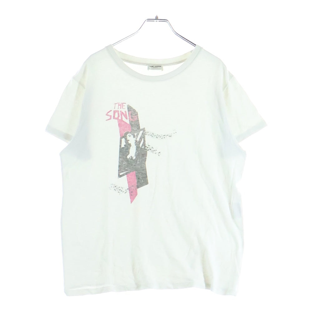 SAINT LAURENT PARIS(サンローランパリ) 19SS THE SONG プリント 半袖Tシャツカットソー ホワイト 551413 YBCB2