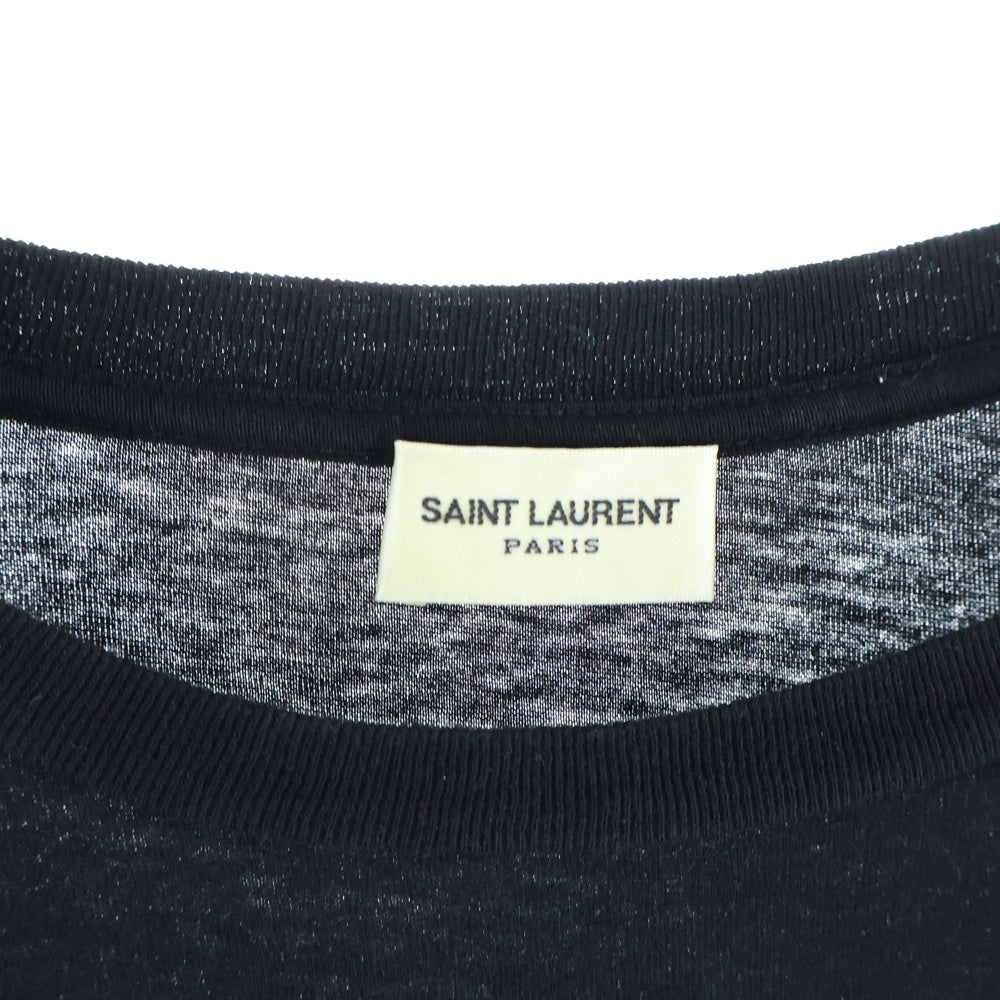 SAINT LAURENT PARIS(サンローランパリ) 21SS イラストプリント 半袖Tシャツカットソー ブラック 631800 YBVS2