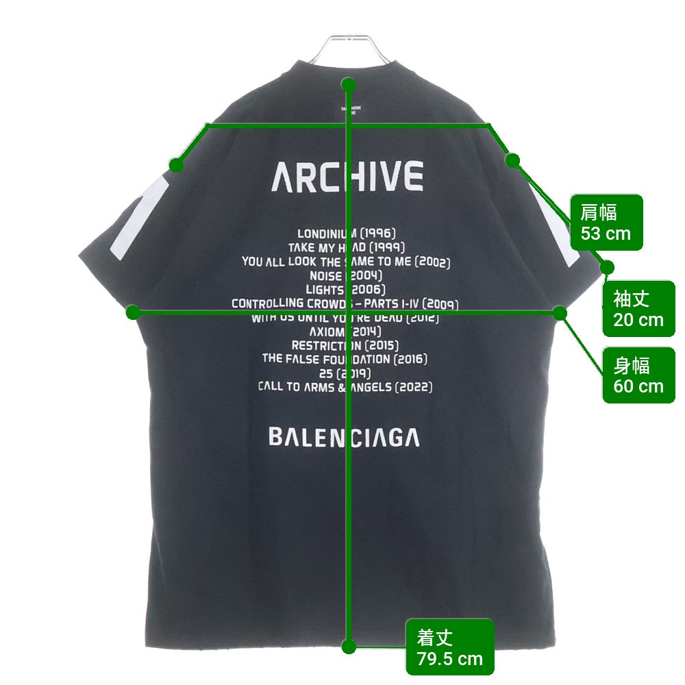 BALENCIAGA(バレンシアガ) 24SS Archive Oversized T-Shirt アーカイブシリーズ 半袖Tシャツカットソー ブラック 739028 TQVA1