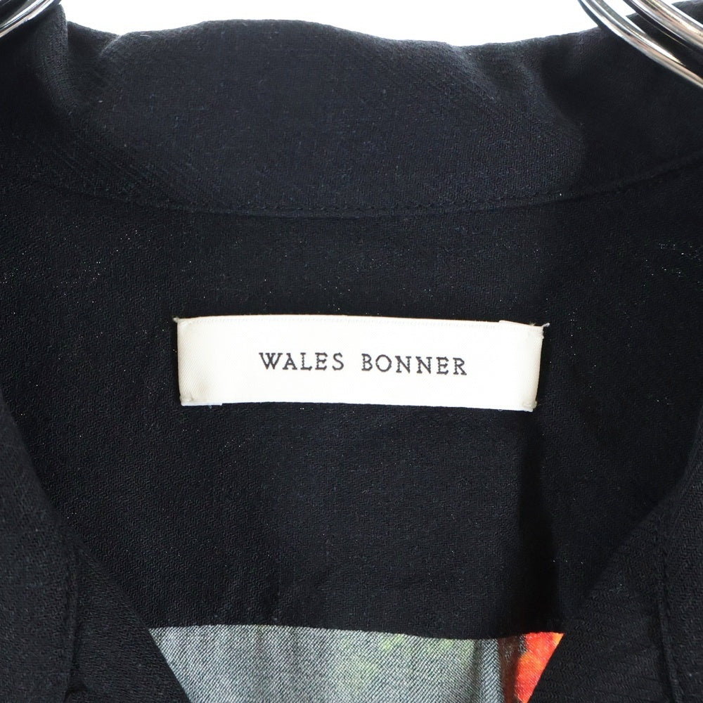 Wales Bonner(ウェールズ ボナー) 24SS HIGHLIFE BOWLING SHIRT 総柄 ボウリングシャツ ブラック 52-05-42-05042