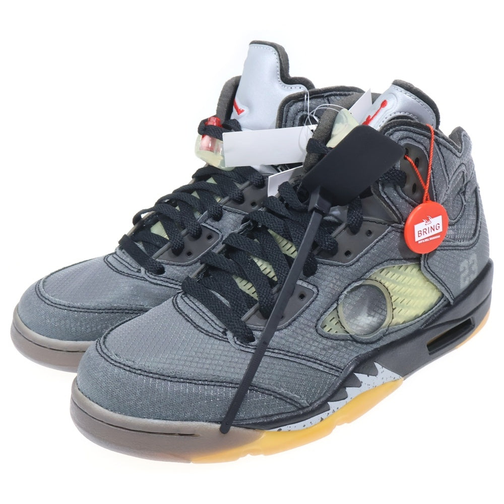 NIKE(ナイキ) ×OFF-WHITE AIR JORDAN 5 RETRO SP CT8480-001 オフホワイト エアジョーダン5レトロ ハイカットスニーカー ブラック US8.5/26.5cm