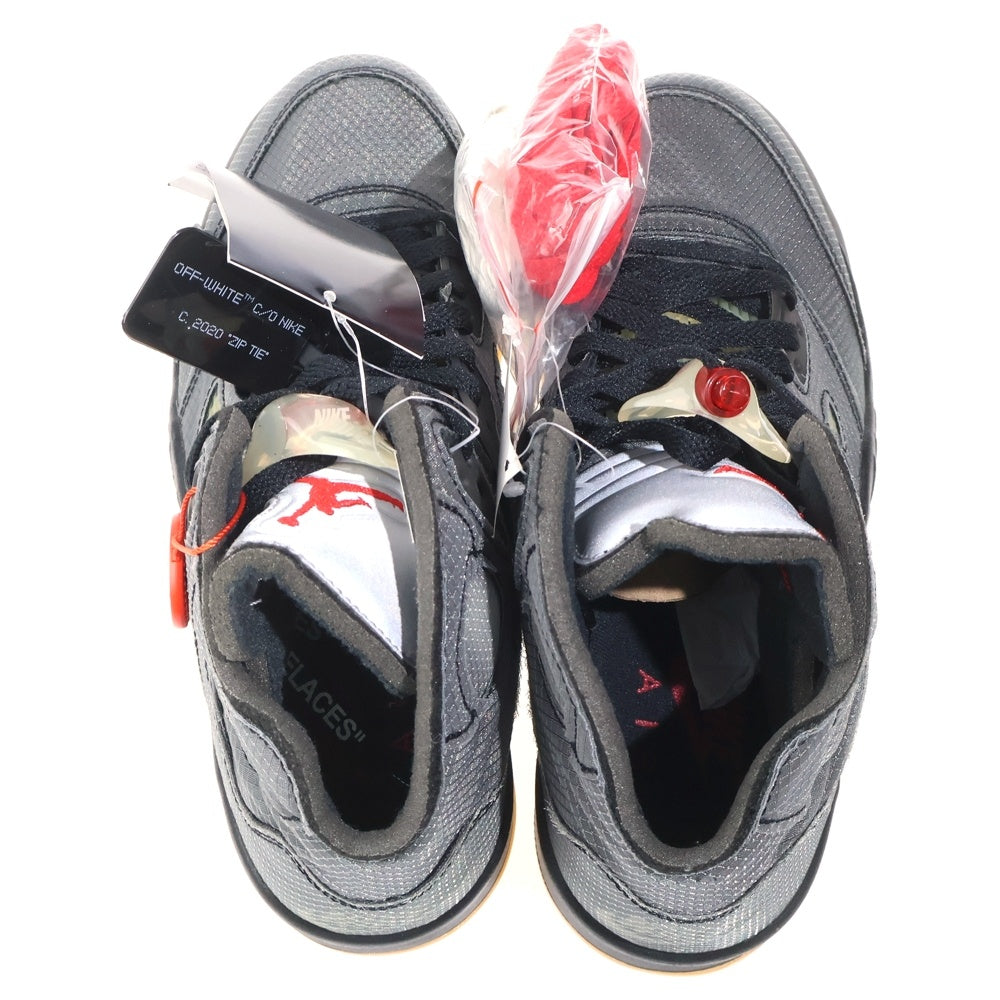 NIKE(ナイキ) ×OFF-WHITE AIR JORDAN 5 RETRO SP CT8480-001 オフホワイト エアジョーダン5レトロ ハイカットスニーカー ブラック US8.5/26.5cm