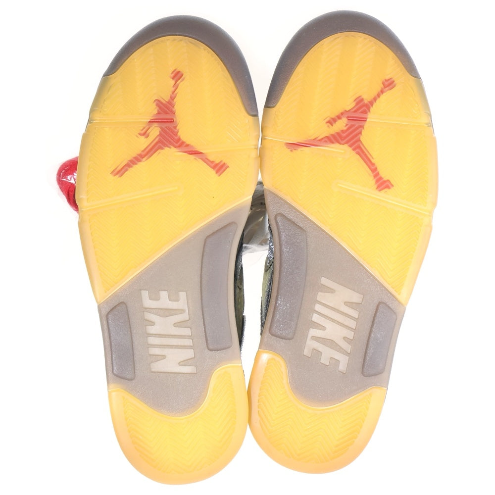 NIKE(ナイキ) ×OFF-WHITE AIR JORDAN 5 RETRO SP CT8480-001 オフホワイト エアジョーダン5レトロ ハイカットスニーカー ブラック US8.5/26.5cm