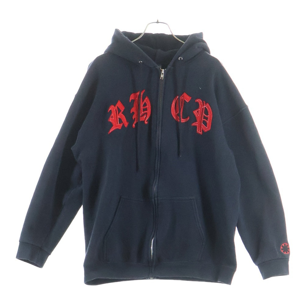VINTAGE(ヴィンテージ) 90S RED HOT CHILI PEPPERS OLD ENGLISH ZIP UP HOODIE レッドホットチリペッパーズ ロゴワッペン ジップアップフーディー ブラック
