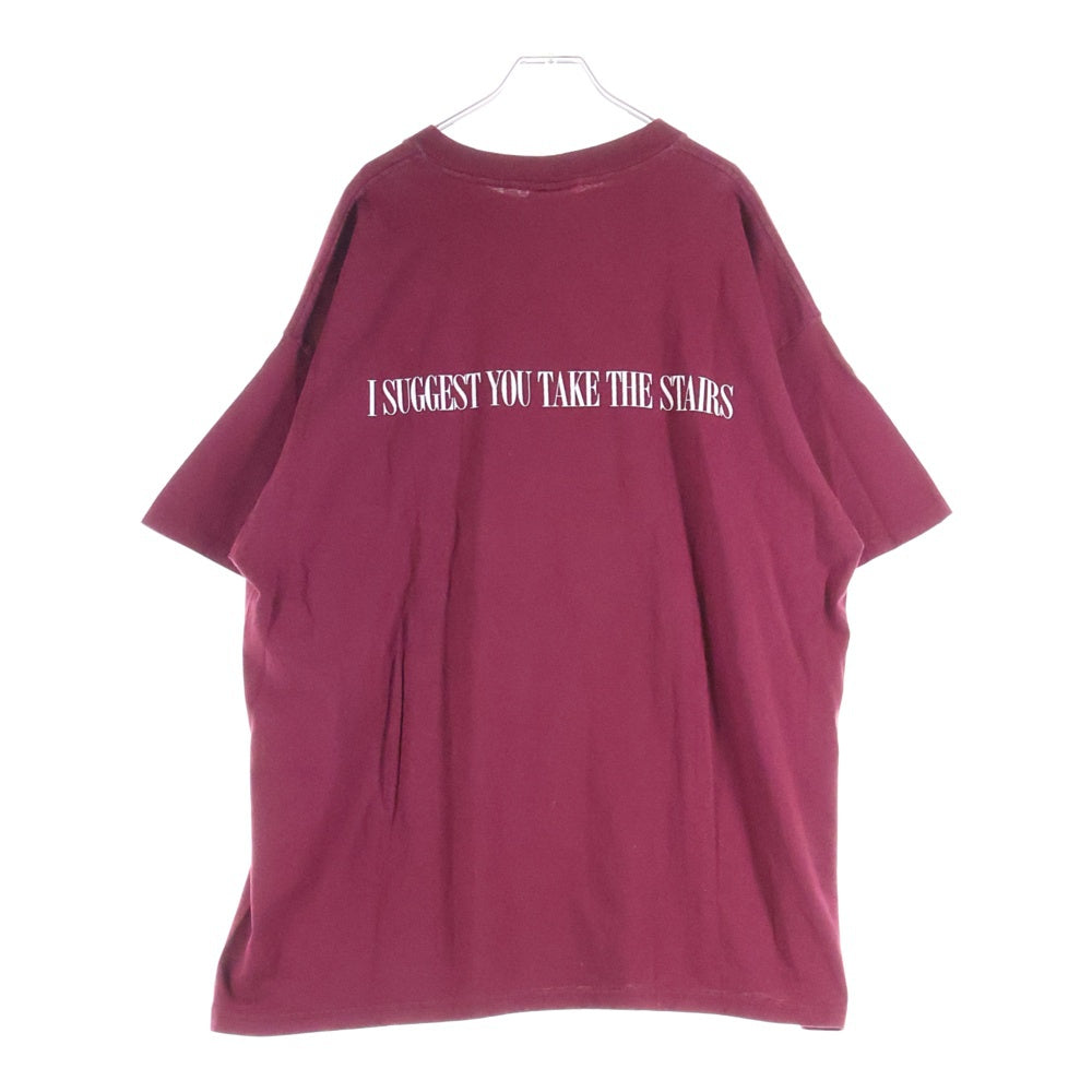 VINTAGE(ヴィンテージ) DISNEY THE TWILIGHT ZONE TOWER OF TERROR ディズニー タワーオブテラー 半袖Tシャツカットソー バーガンディ