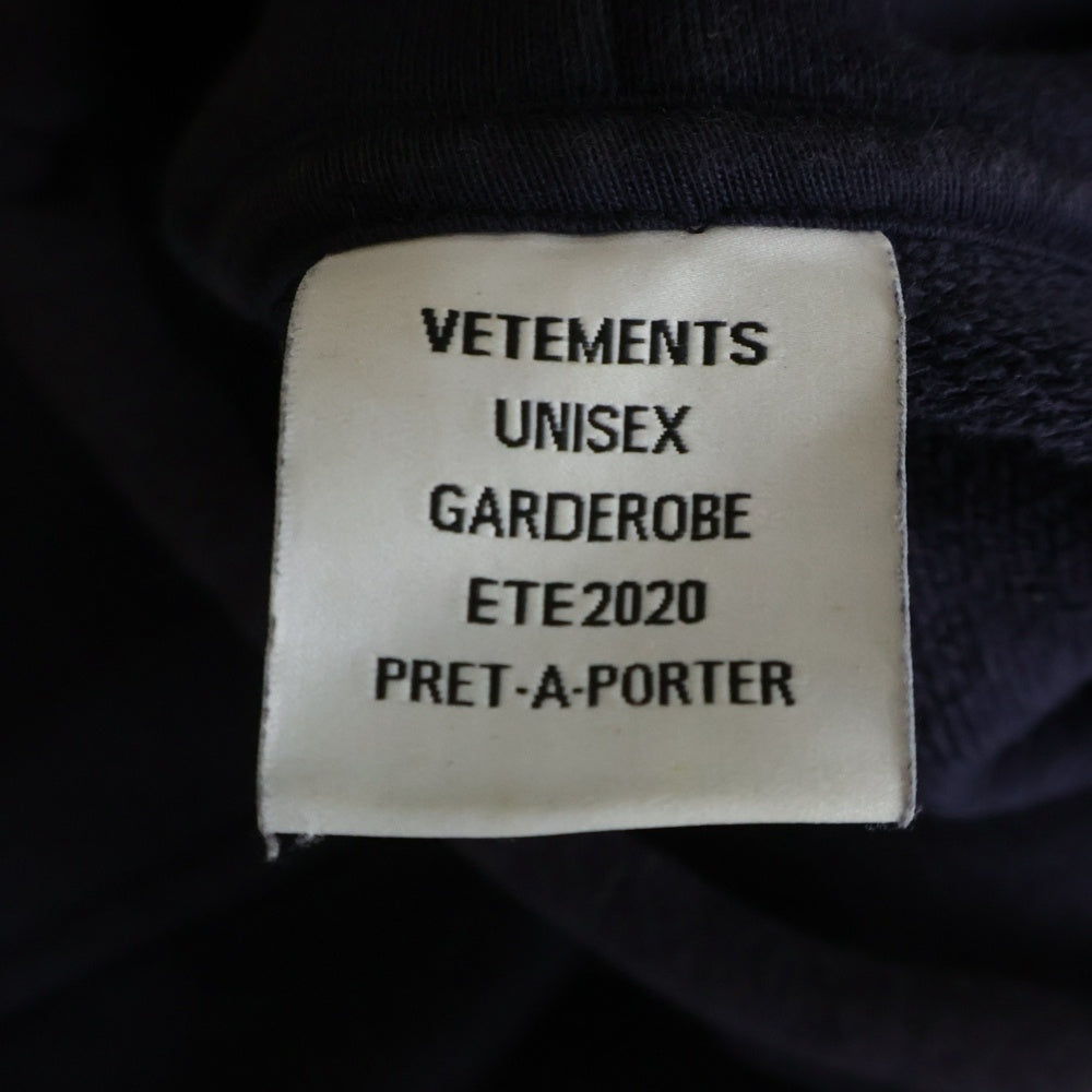 VETEMENTS(ヴェトモン) 20SS Over Logo Postage Hoodie オーバーロゴ ポステージ フーディー プルオーバーパーカー SS20TR311 ネイビー