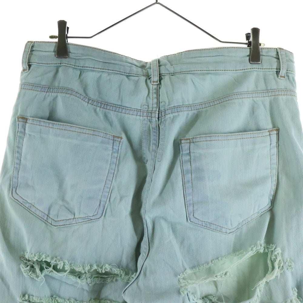 DRKSHDW(ダークシャドウ) Shredded Double Layer Detroit Pants クラッシュ加工 スリムデニムパンツ ライトブルー DU02B4366 SAQLS