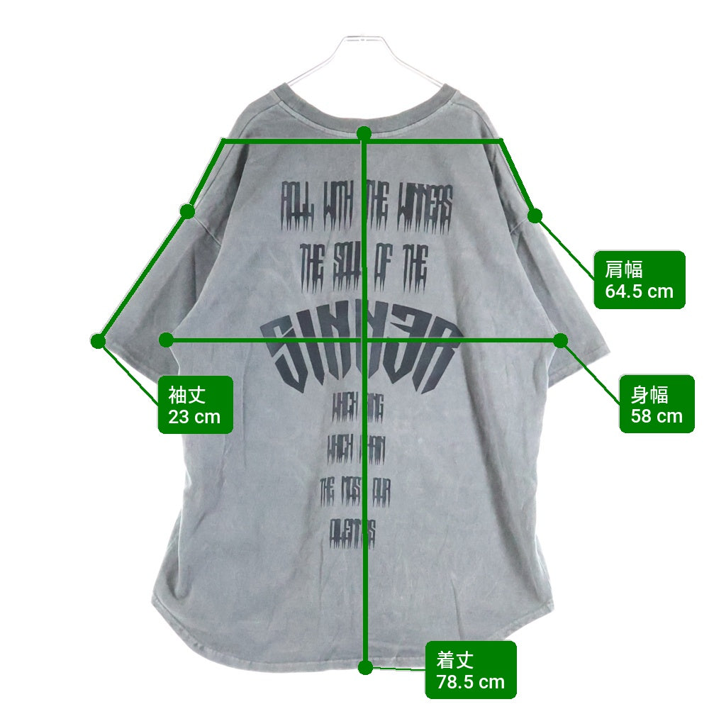 cvtvlist(カタリスト) 24SS CTLS ROSE TEE ローズグラフィック両面プリントクルーネック半袖Tシャツカットソー グレー