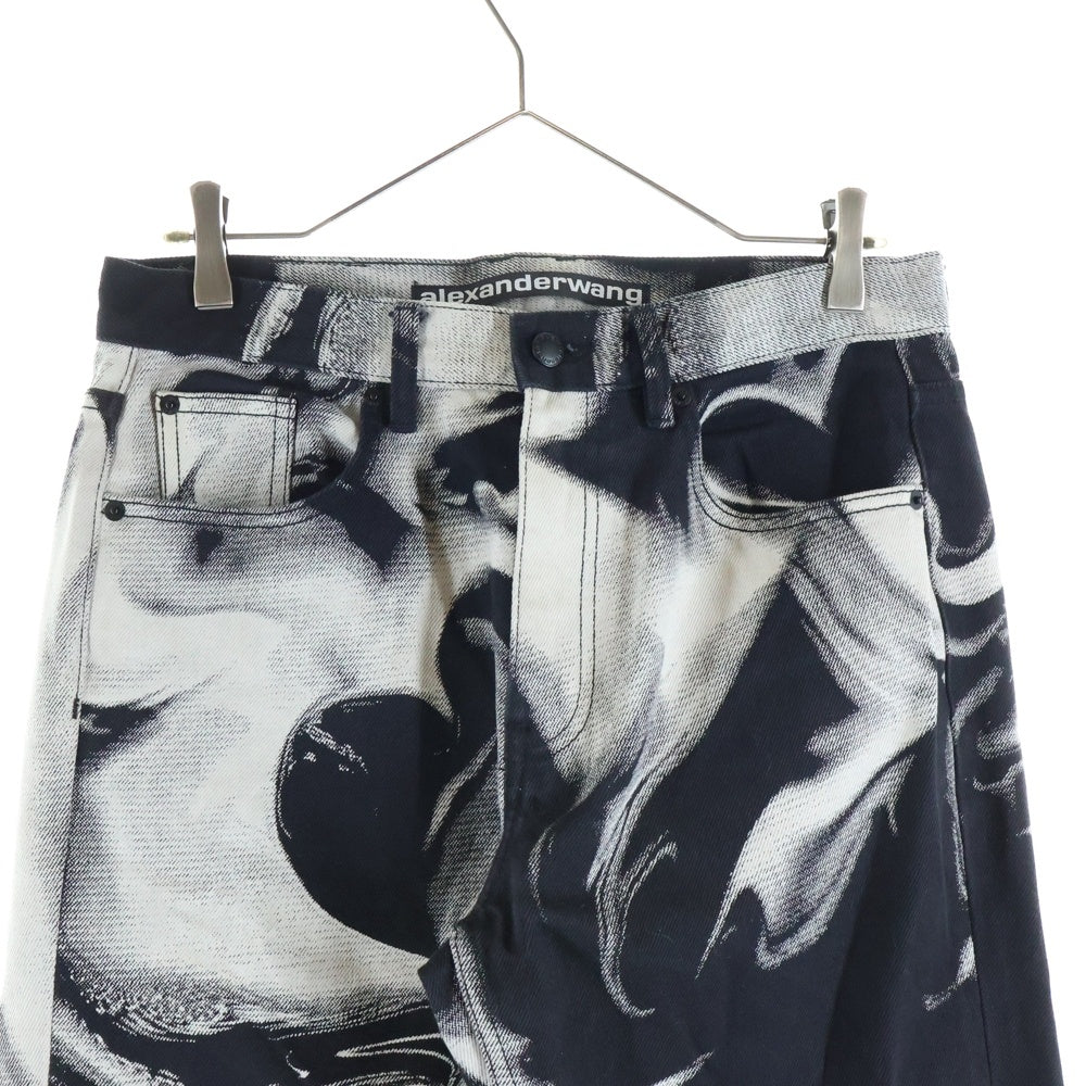ALEXANDER WANG(アレキサンダーワン) 総柄デニムパンツ ブラック/ホワイト CA00985