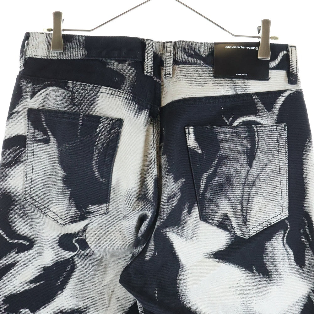 ALEXANDER WANG(アレキサンダーワン) 総柄デニムパンツ ブラック/ホワイト CA00985