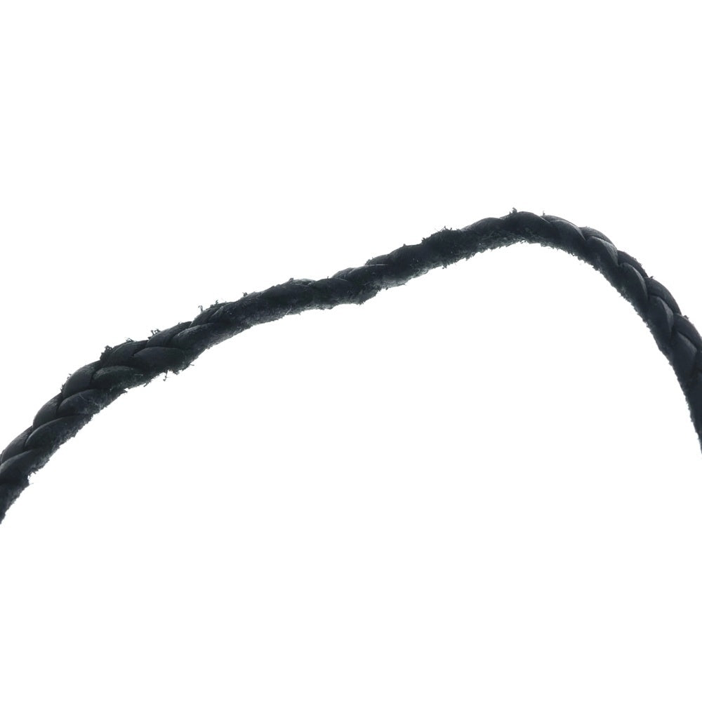 CHROME HEARTS(クロムハーツ) LEATHER BRAID スクロールレザーブレード シルバーネックレス ブラック/シルバー