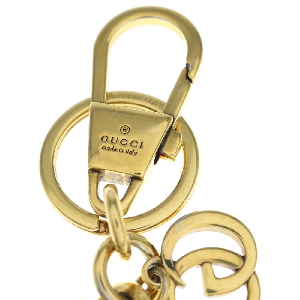 GUCCI(グッチ) アルファベットX バッグチャーム レザー キーリング ベージュ 727662