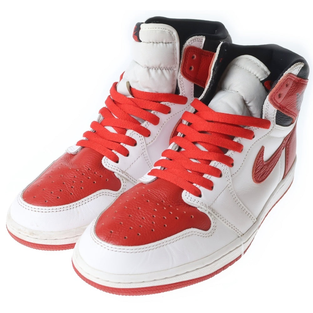 NIKE(ナイキ) AIR JORDAN 1 HIGH OG Heritage 555088-161 エアジョーダン ヘリテージ ハイカットスニーカー ホワイト/レッド US10/28.0cm