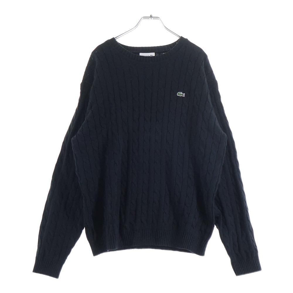 LACOSTE(ラコステ) フロント刺繍 ニット クルーネックニット ブラック