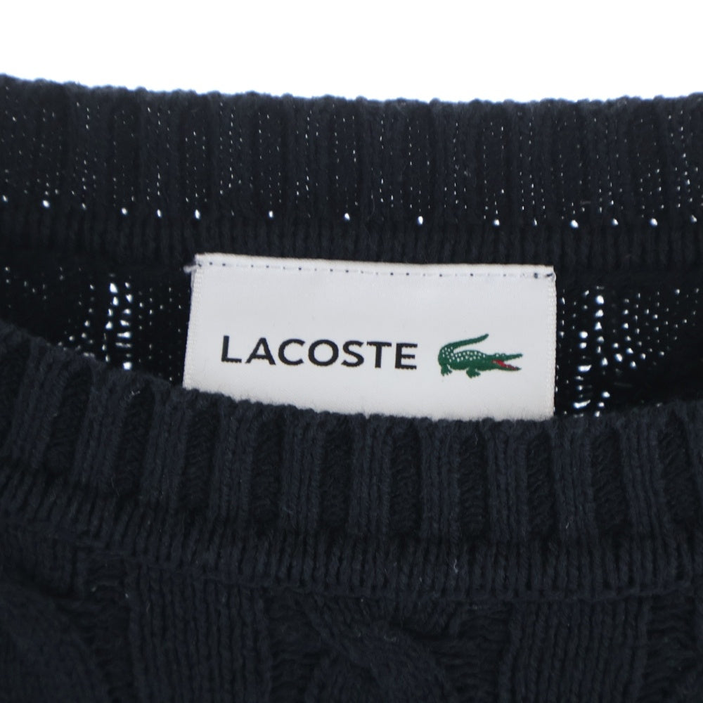 LACOSTE(ラコステ) フロント刺繍 ニット クルーネックニット ブラック
