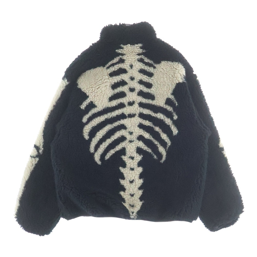 KAPITAL(キャピタル) Bone Boa Fleece Reversible Blouson ボーンデザイン リバーシブルボアジャケット ブラック/ホワイト K2412LJ146