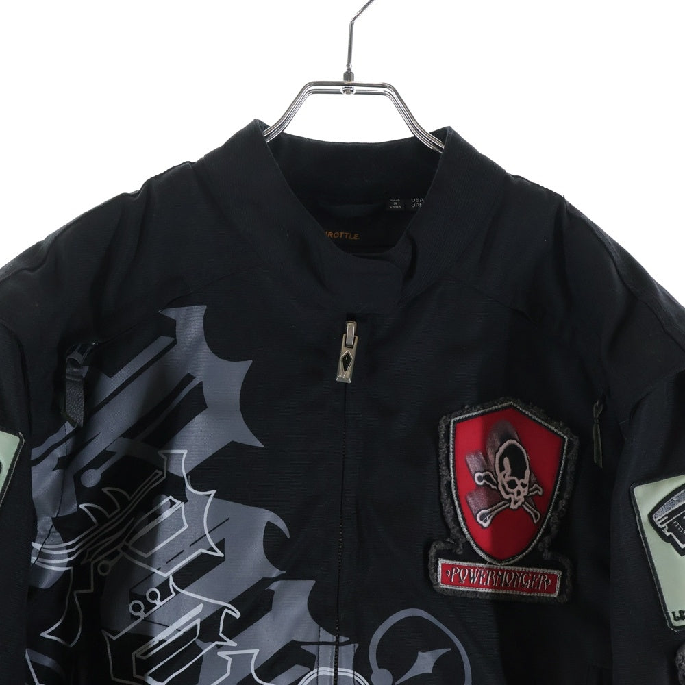 71827(71827) ロゴパッチ刺繍 バイクジャケット ブラック