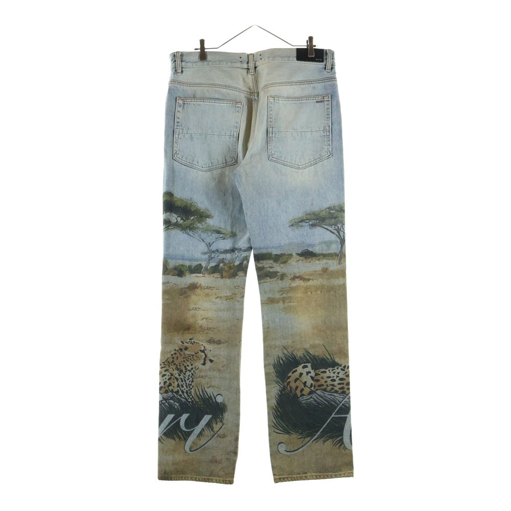 AMIRI(アミリ) SAFARI STRAIGHT JEAN サファリ チータープリント ストレイトデニムパンツ インディゴ
