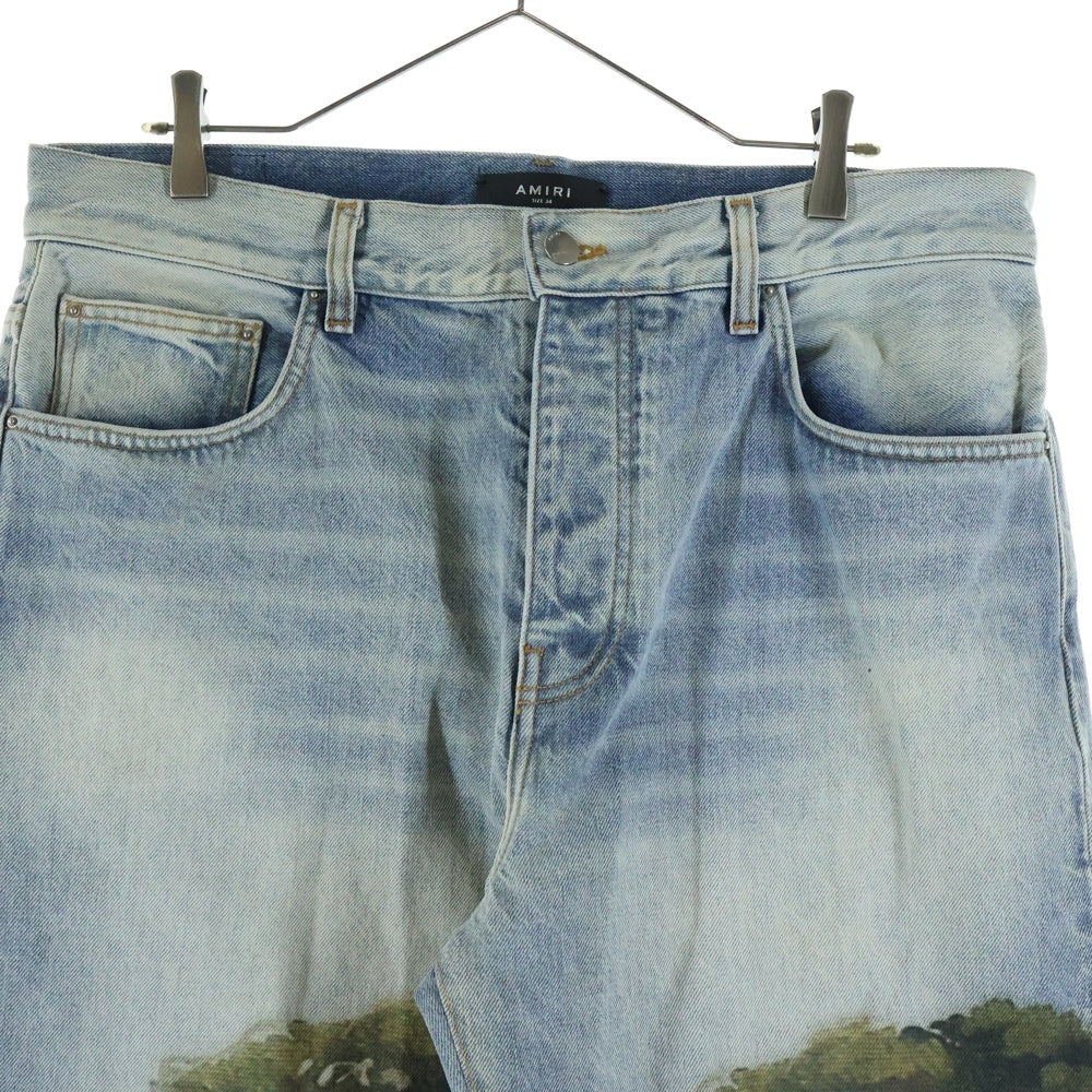 AMIRI(アミリ) SAFARI STRAIGHT JEAN サファリ チータープリント ストレイトデニムパンツ インディゴ