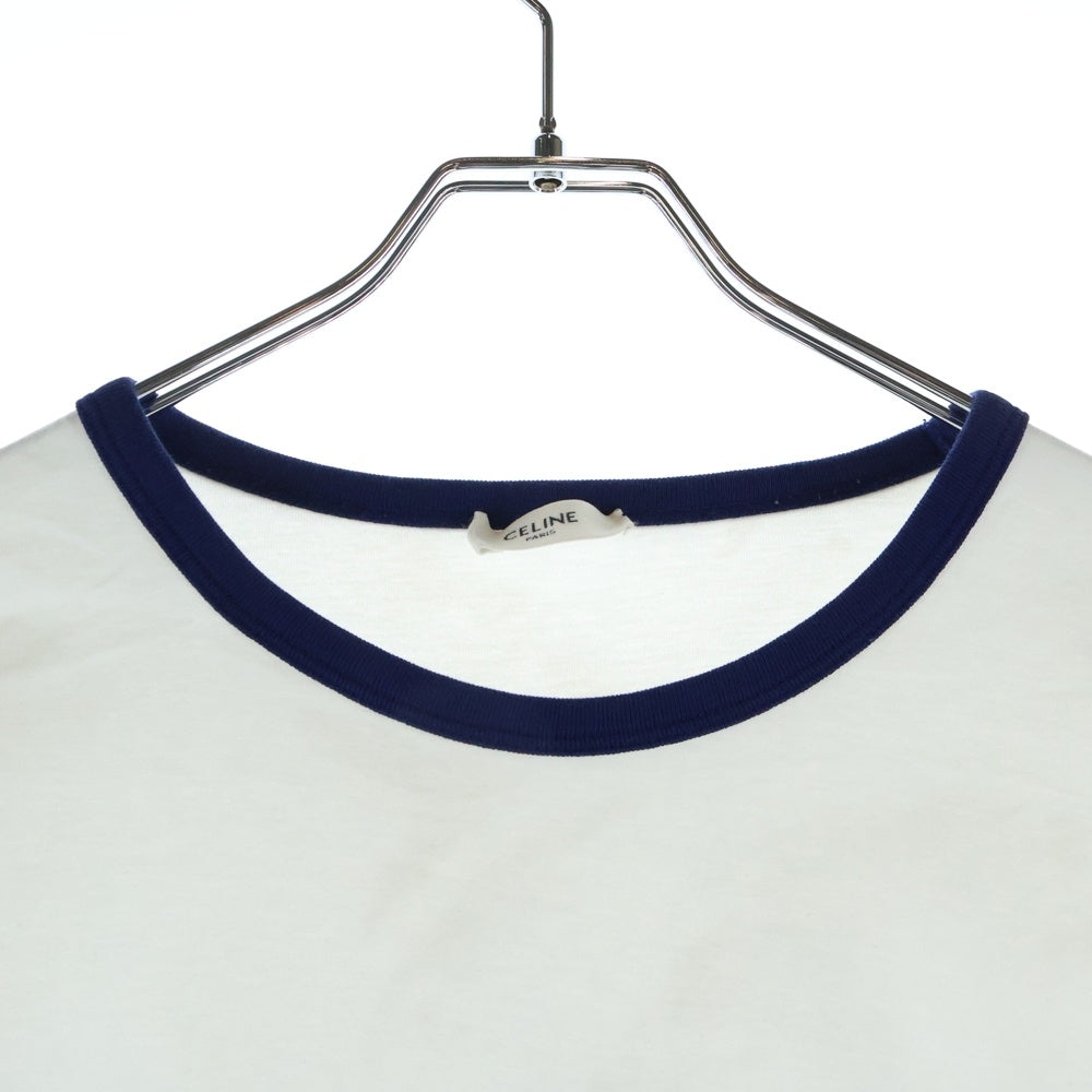 CELINE(セリーヌ) BLASON LOOSE フロントロゴプリント 半袖Tシャツカットソー ホワイト RX00F507Z CAS4 レディース