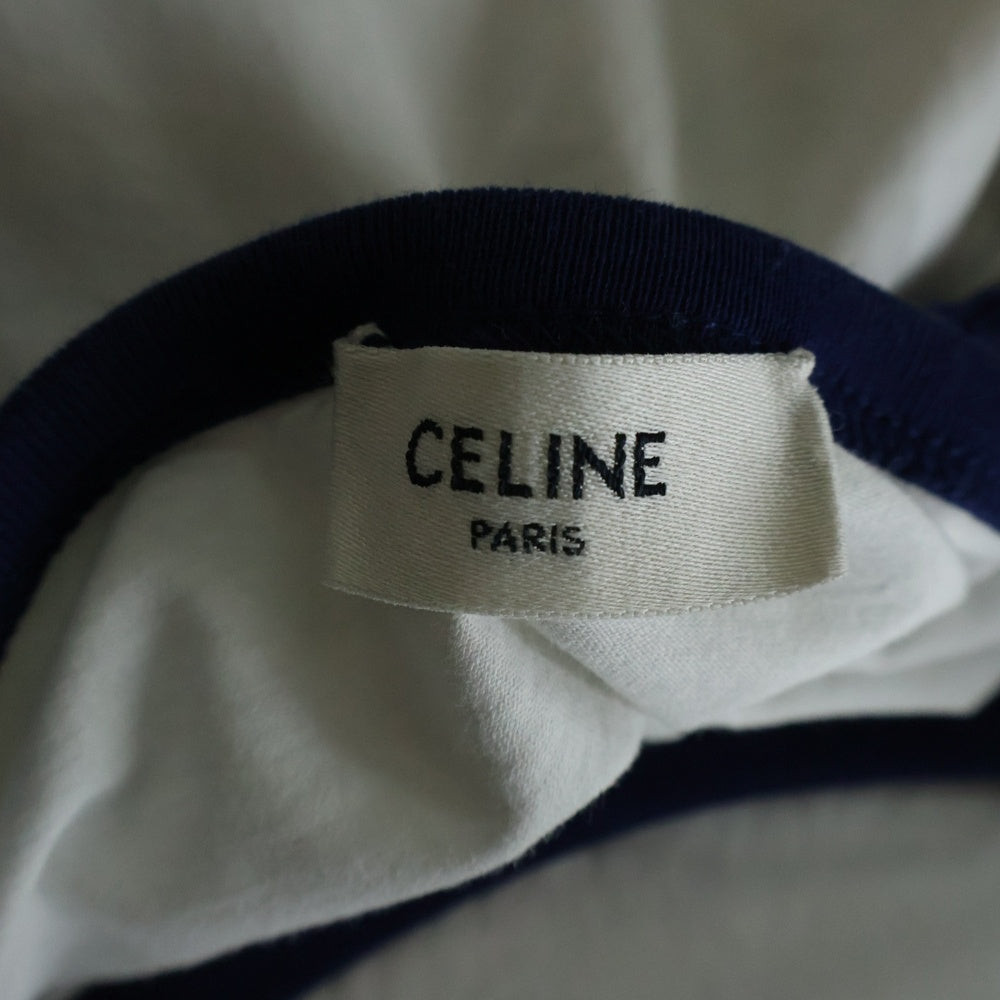 CELINE(セリーヌ) BLASON LOOSE フロントロゴプリント 半袖Tシャツカットソー ホワイト RX00F507Z CAS4 レディース