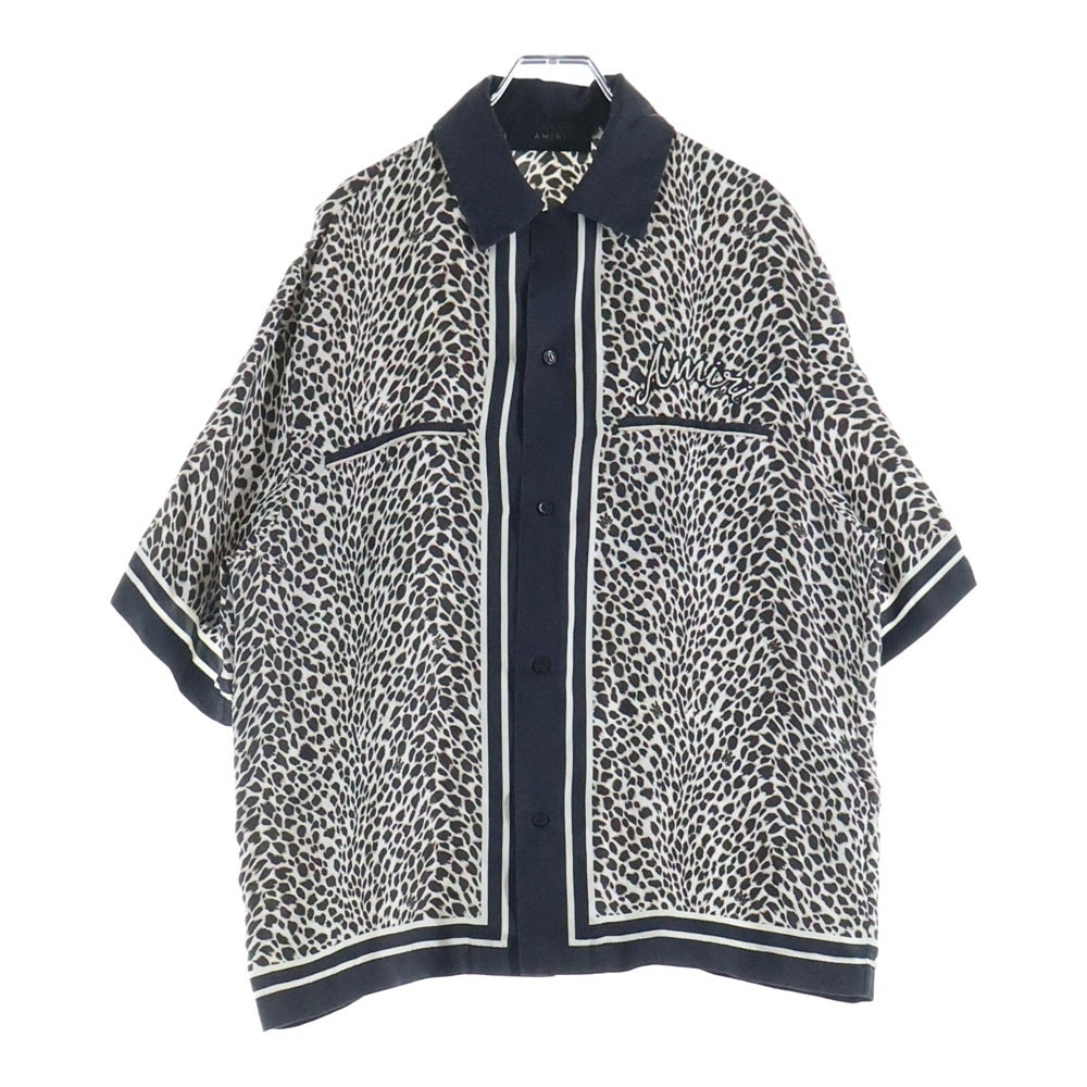 AMIRI(アミリ) レオパード ボーリング半袖シャツ ブラウン