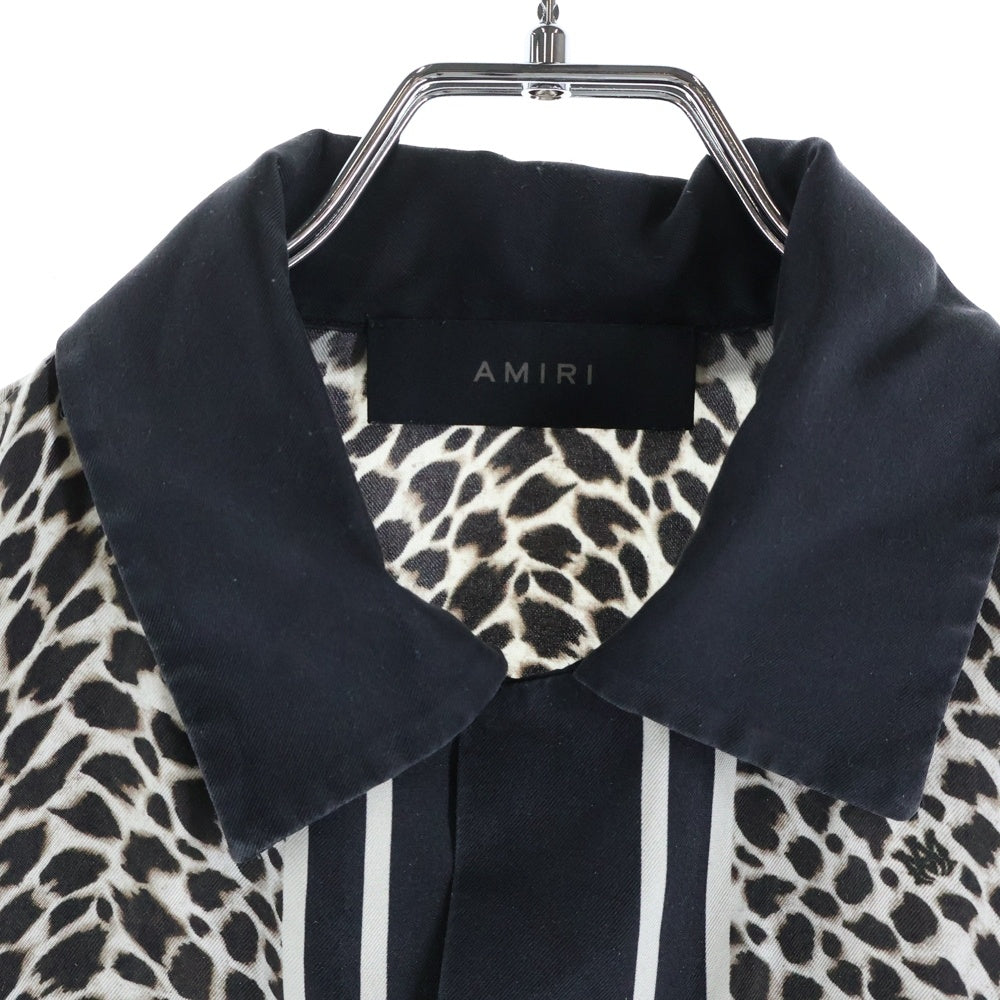 AMIRI(アミリ) レオパード ボーリング半袖シャツ ブラウン