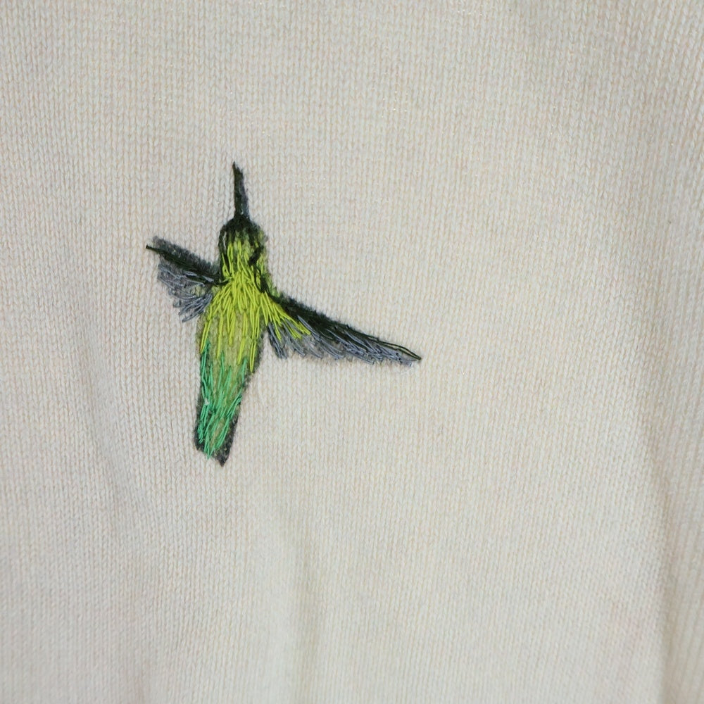 AMIRI(アミリ) Hummingbird motif embroidered jumper エンブロイダリー コットン セーター グレー