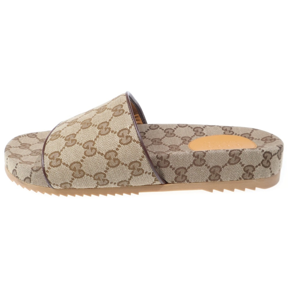 GUCCI(グッチ) GG柄キャンバス スライドサンダルシューズ ブラウン 624695