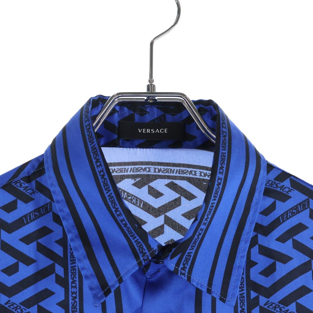 VERSACE(ヴェルサーチ) 総柄 半袖シャツ ブルー 1A07311