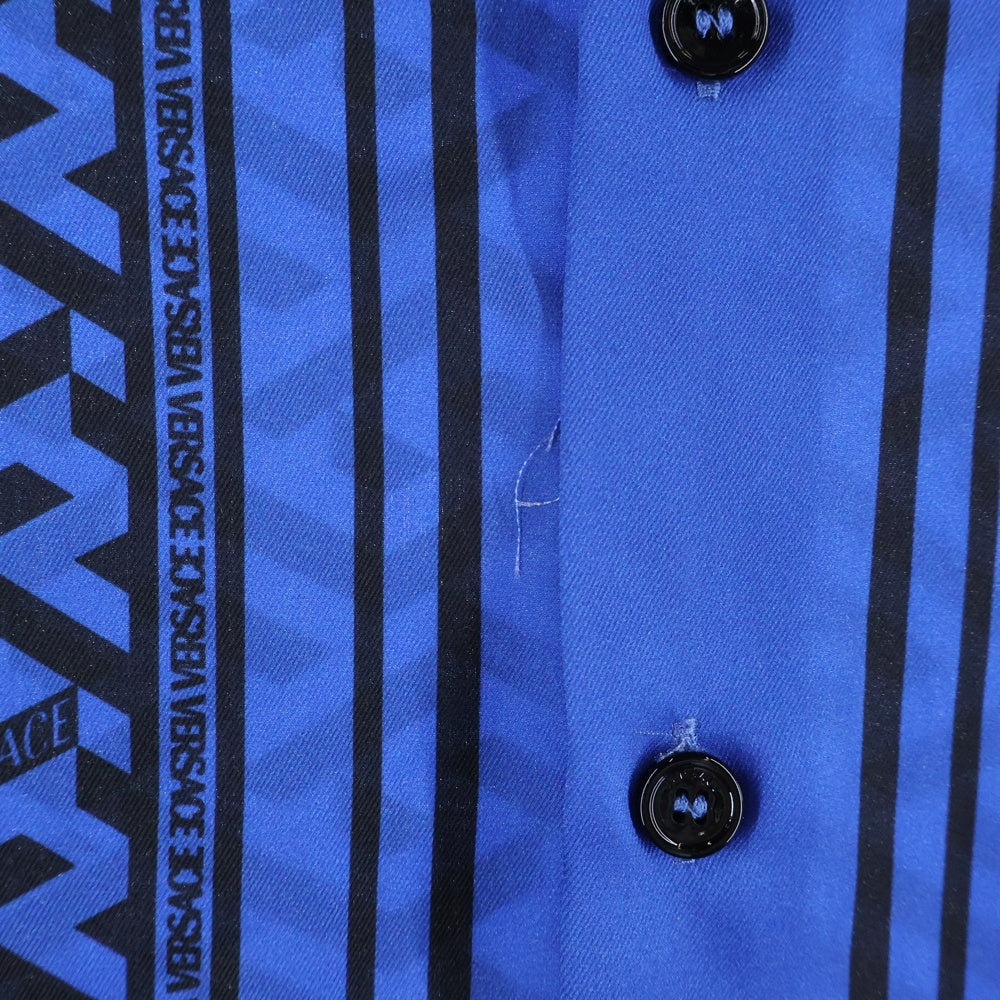 VERSACE(ヴェルサーチ) 総柄 半袖シャツ ブルー 1A07311