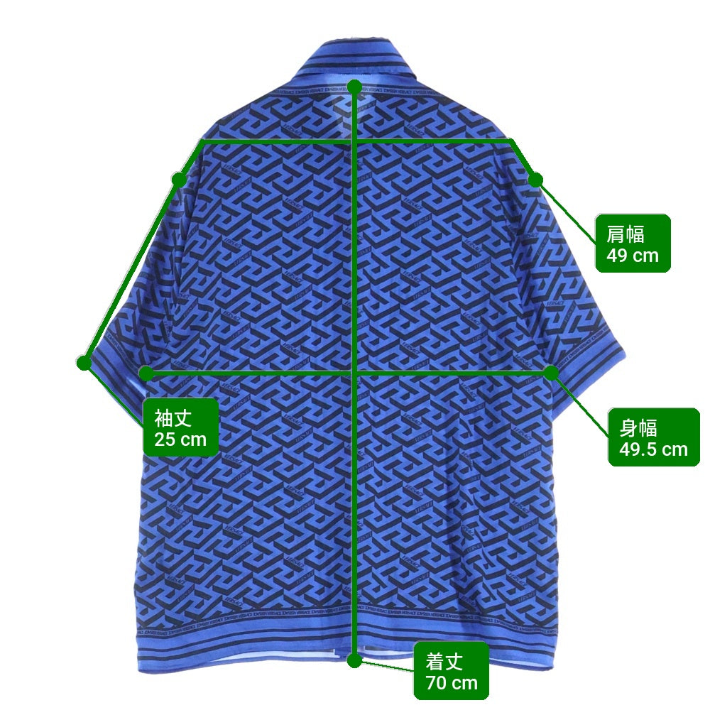 VERSACE(ヴェルサーチ) 総柄 半袖シャツ ブルー 1A07311