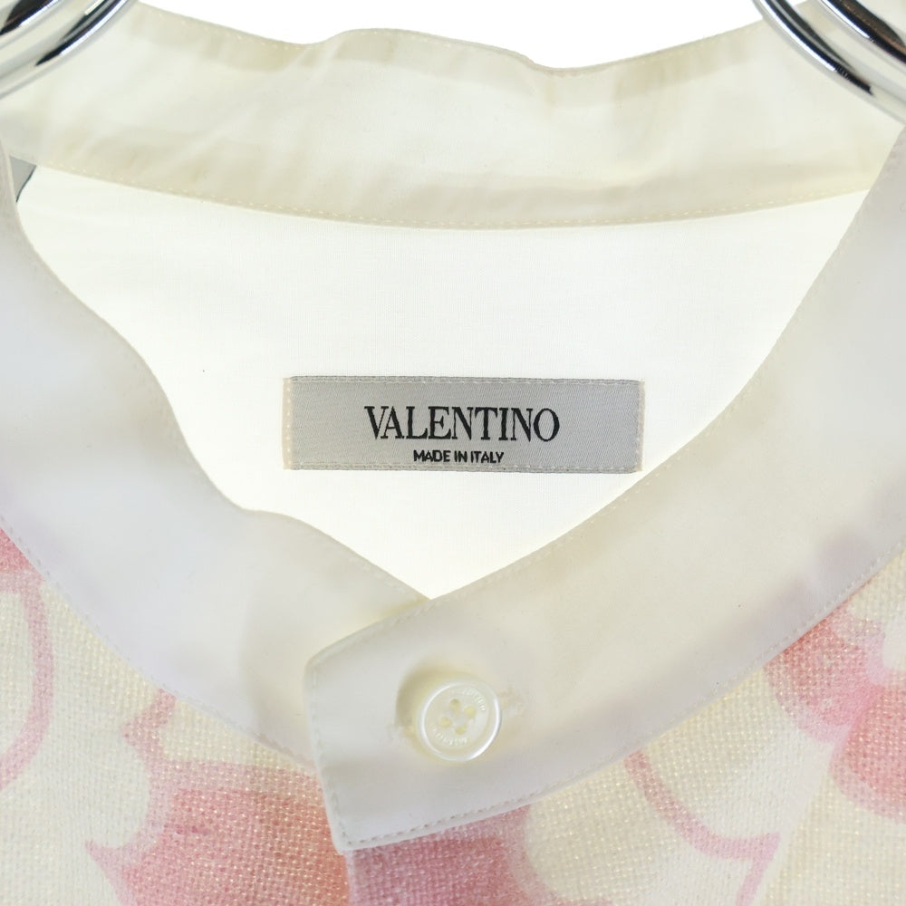 VALENTINO(ヴァレンティノ) フローラルパターン バンドカラー 長袖シャツ ホワイト VV3ABG967AS