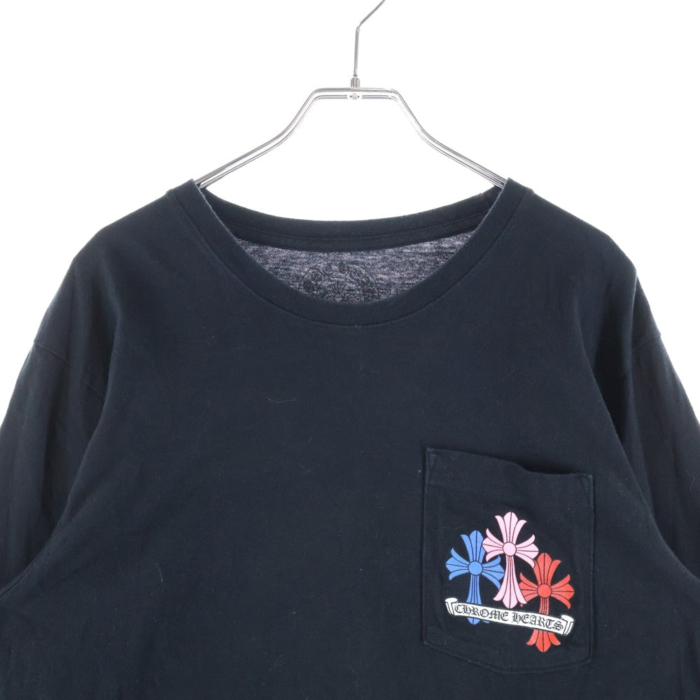 CHROME HEARTS(クロムハーツ) MLTCOL CEM CRS T-SHRT マルチセメタリークロスプリント 長袖Tシャツカットソー ブラック