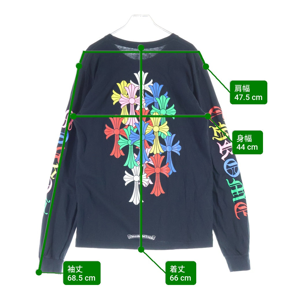 CHROME HEARTS(クロムハーツ) MLTCOL CEM CRS T-SHRT マルチセメタリークロスプリント 長袖Tシャツカットソー ブラック