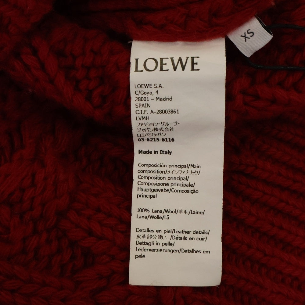 LOEWE(ロエベ) 23AW グラデーション ケーブル 編みニットセーター H526Y 14KH6 ホワイト/レッド