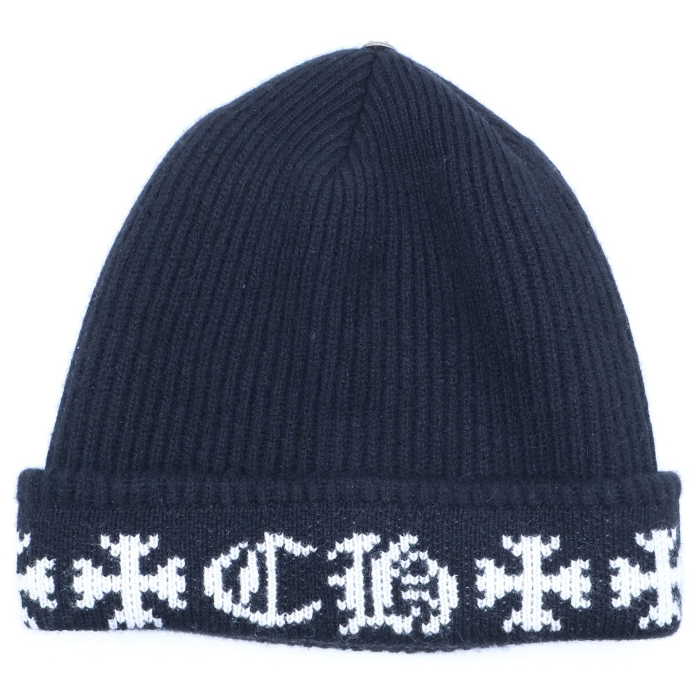 CHROME HEARTS(クロムハーツ) BIG DADDY ビッグダディ スターボール付きカシミヤニットビーニーニットキャップ ブラック