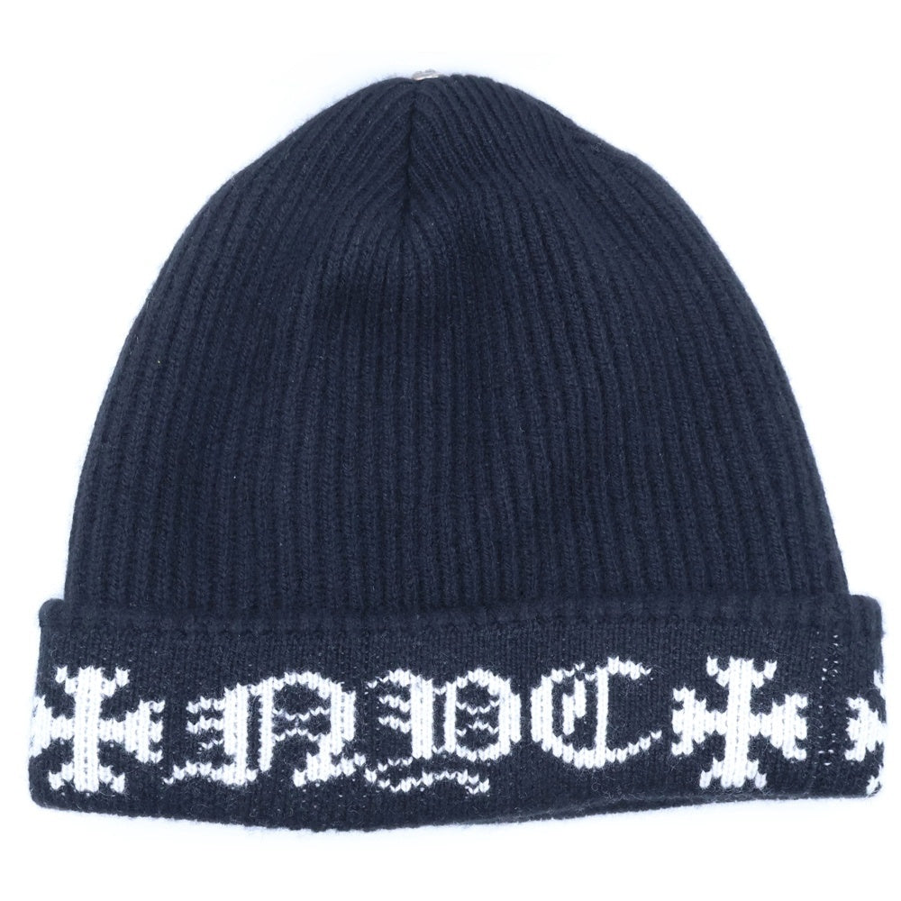 CHROME HEARTS(クロムハーツ) BIG DADDY ビッグダディ スターボール付きカシミヤニットビーニーニットキャップ ブラック