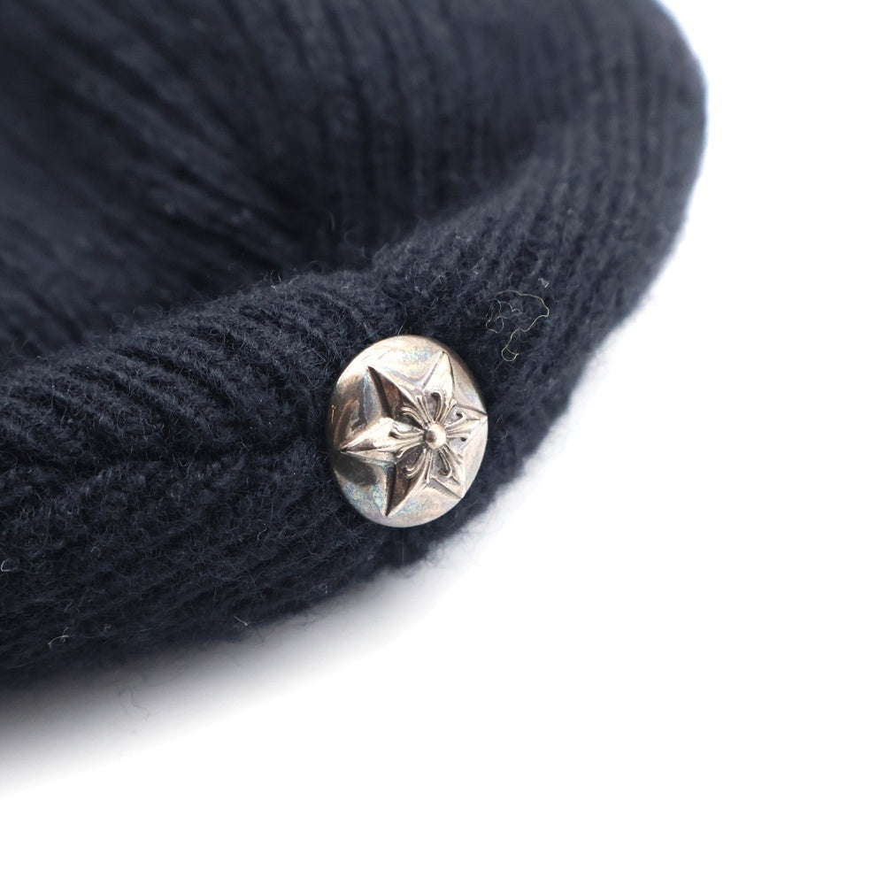 CHROME HEARTS(クロムハーツ) BIG DADDY ビッグダディ スターボール付きカシミヤニットビーニーニットキャップ ブラック